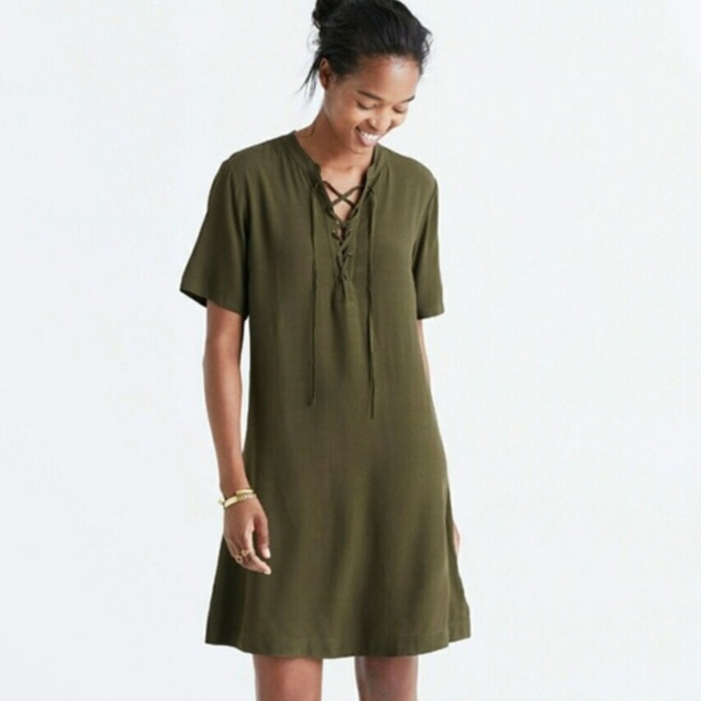 Madewell olive green lace up